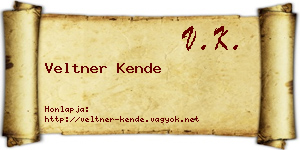 Veltner Kende névjegykártya
